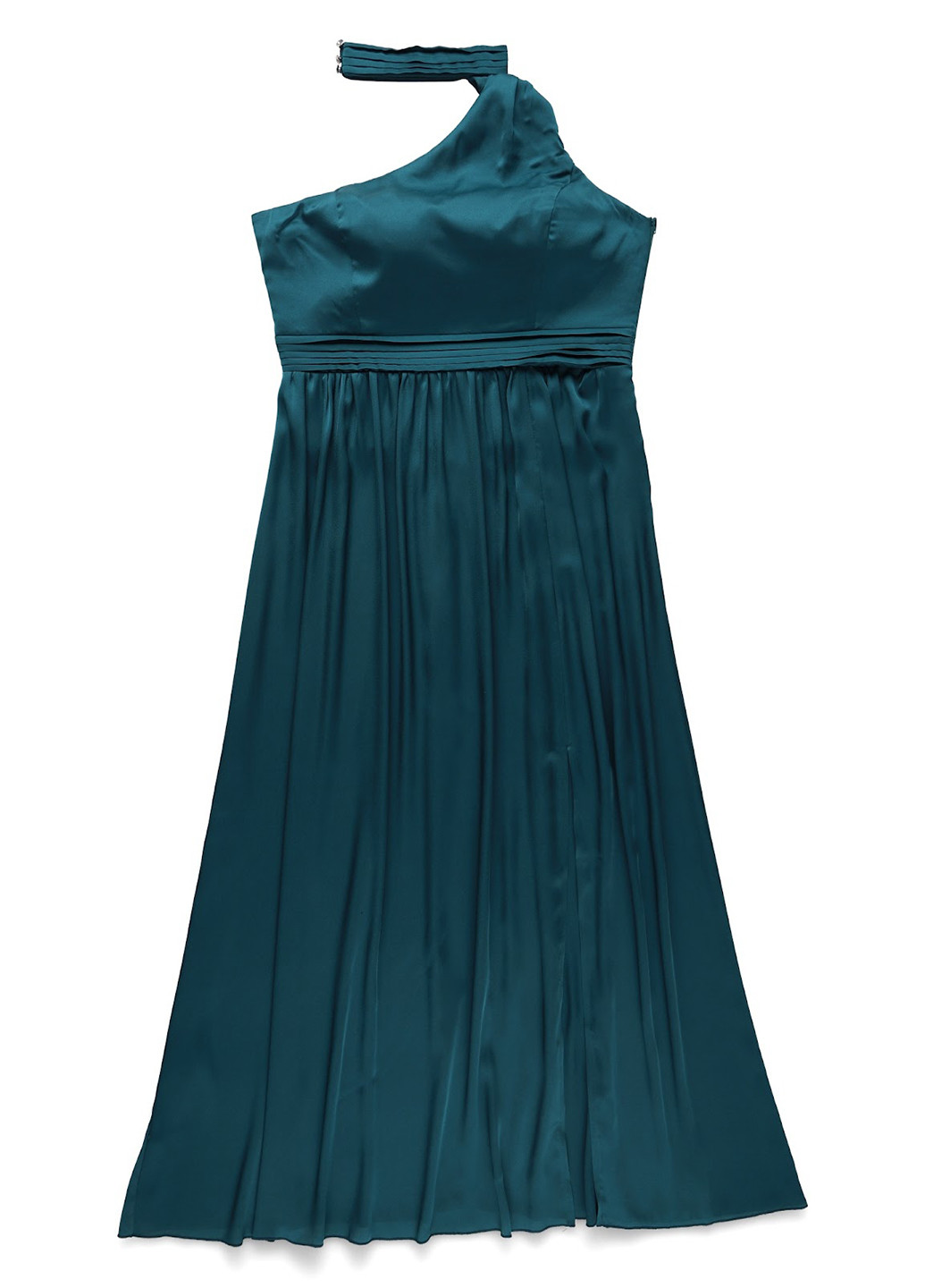 Изумрудное вечернее, коктейльное платье на одно плечо Little Mistress однотонное