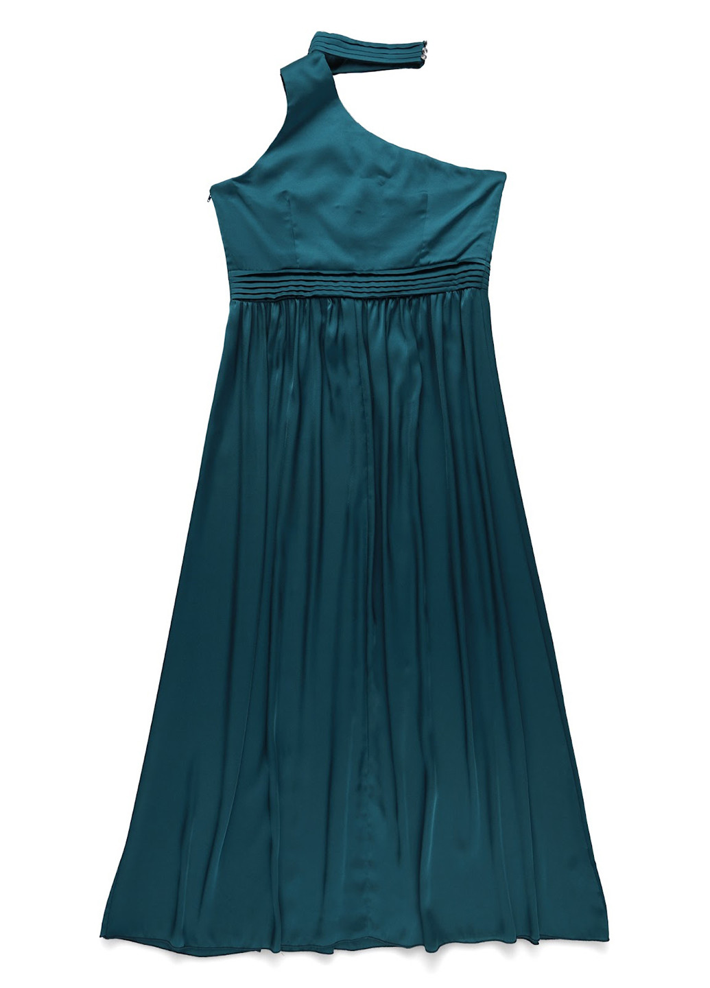 Изумрудное вечернее, коктейльное платье на одно плечо Little Mistress однотонное