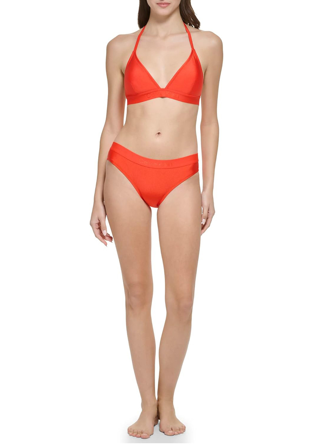 Червоний літній купальник (ліф, трусики) роздільний, бікіні Calvin Klein