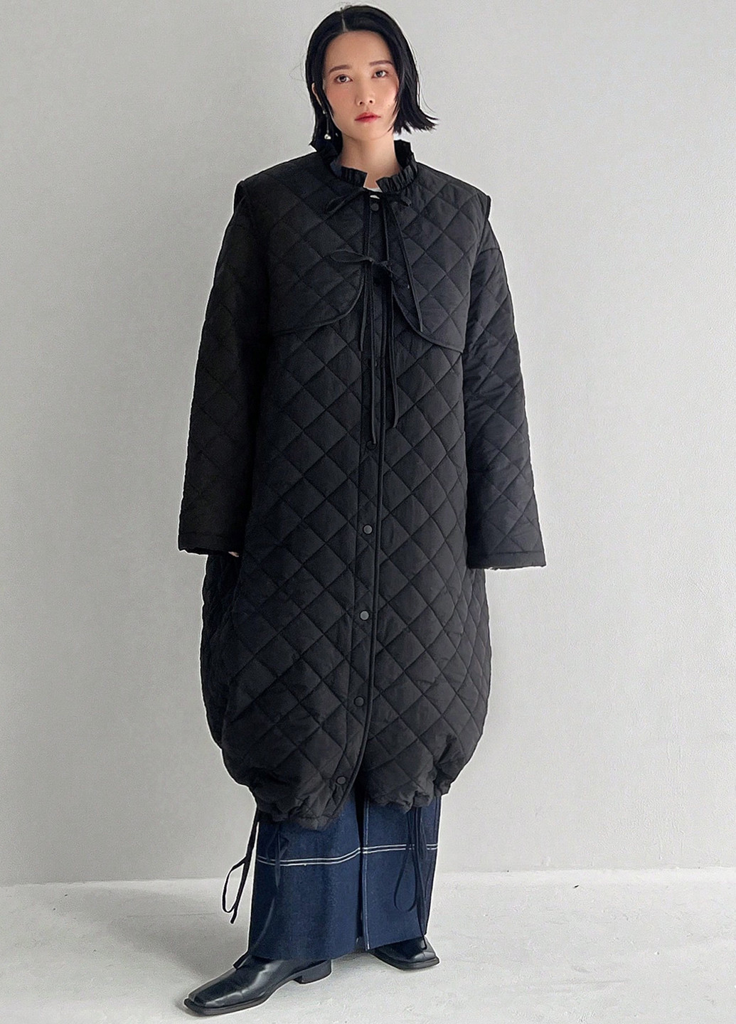 Чорний зимній комплект (жилет, куртка) SHEIN