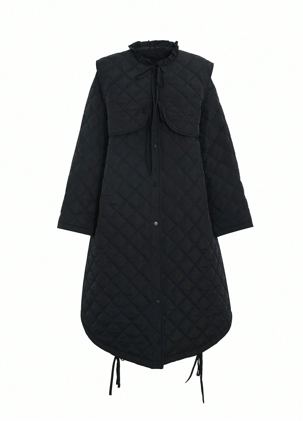 Чорний зимній комплект (жилет, куртка) SHEIN