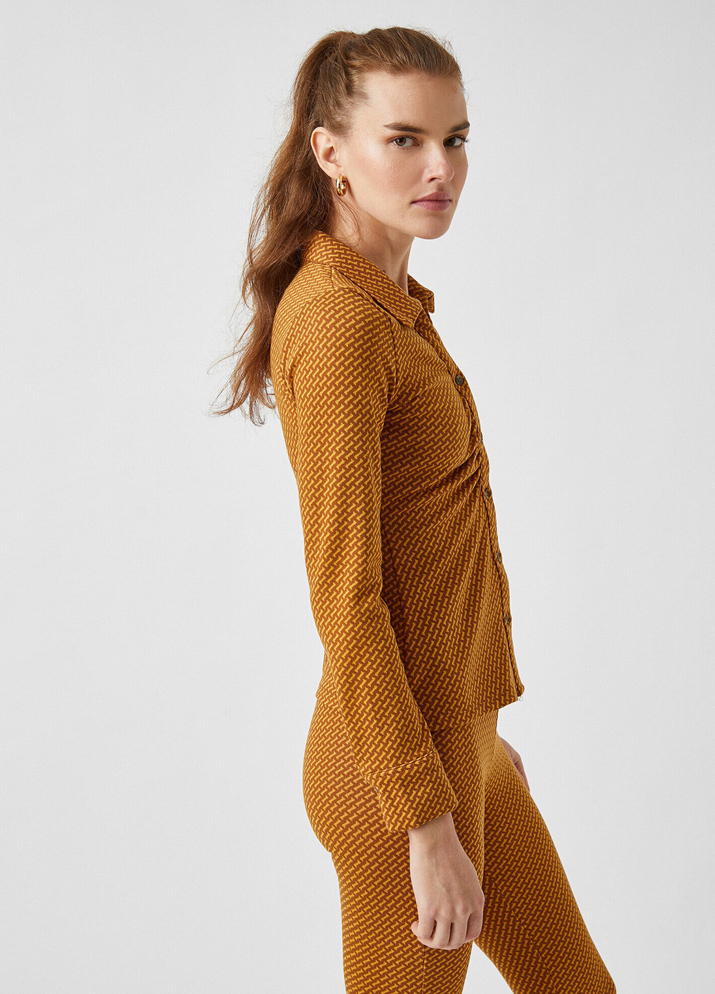 Коричневая блуза KOTON