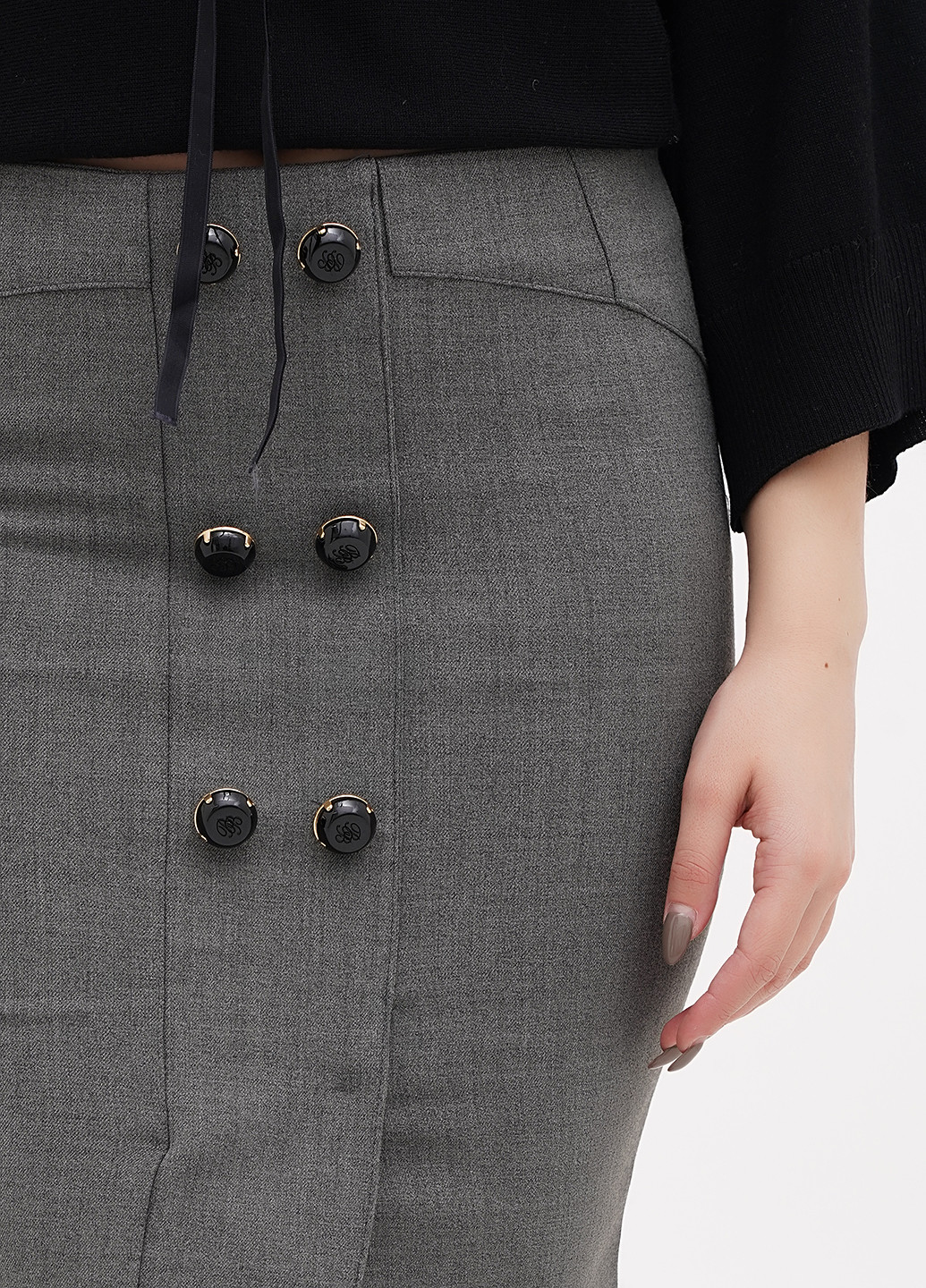 Серая кэжуал, офисная меланж юбка Betty Blu карандаш