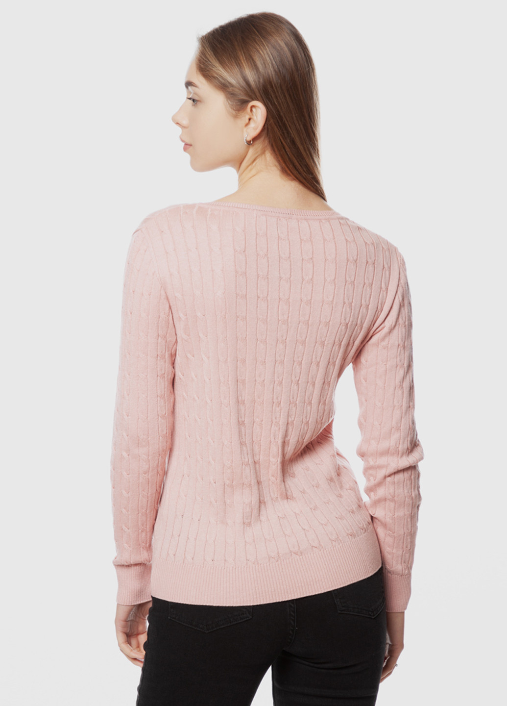Рожевий демісезонний светр жіночий Arber V-neck WK2 WTR97