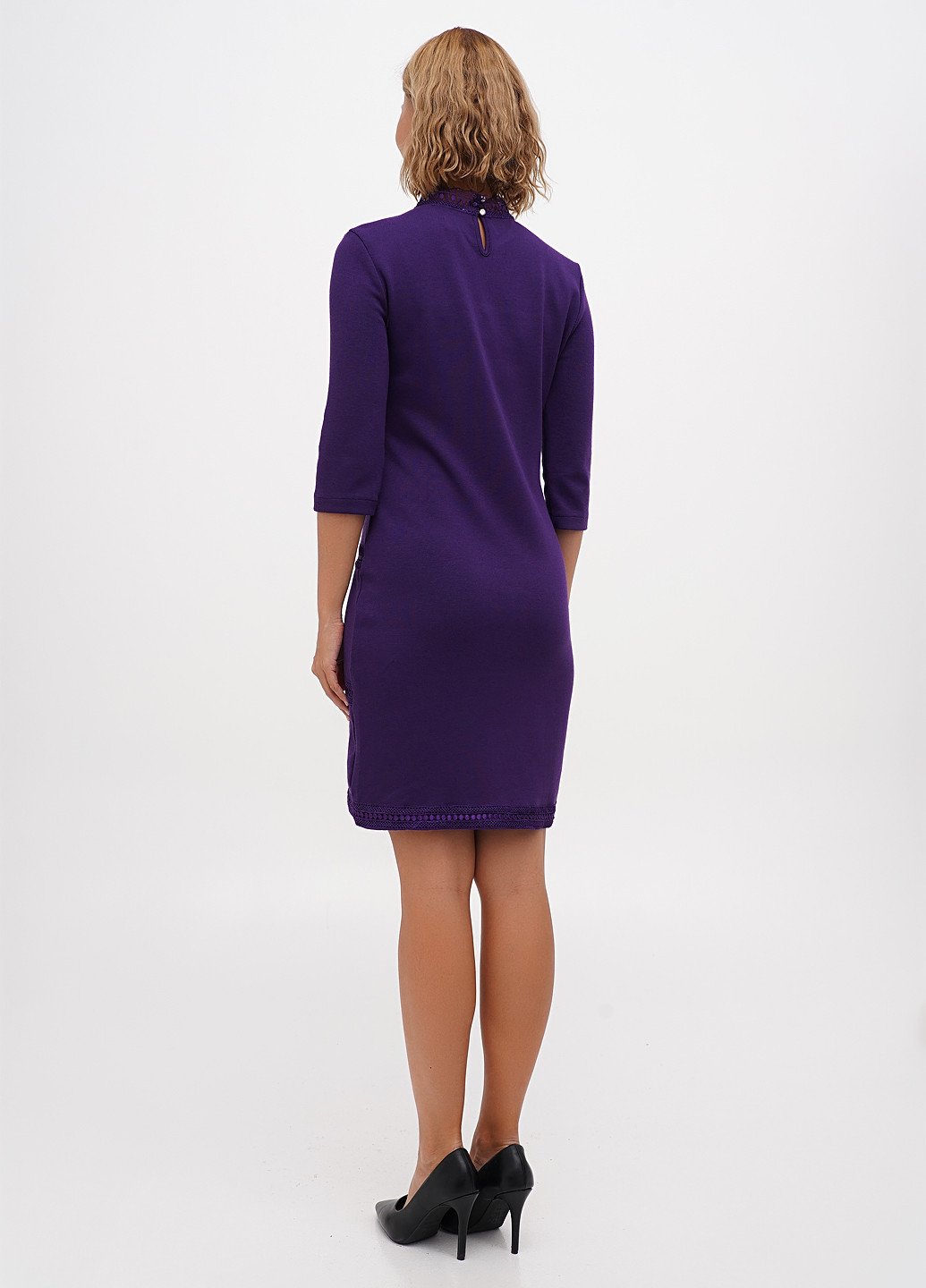 Фіолетова кежуал сукня силуетна Sassofono однотонна