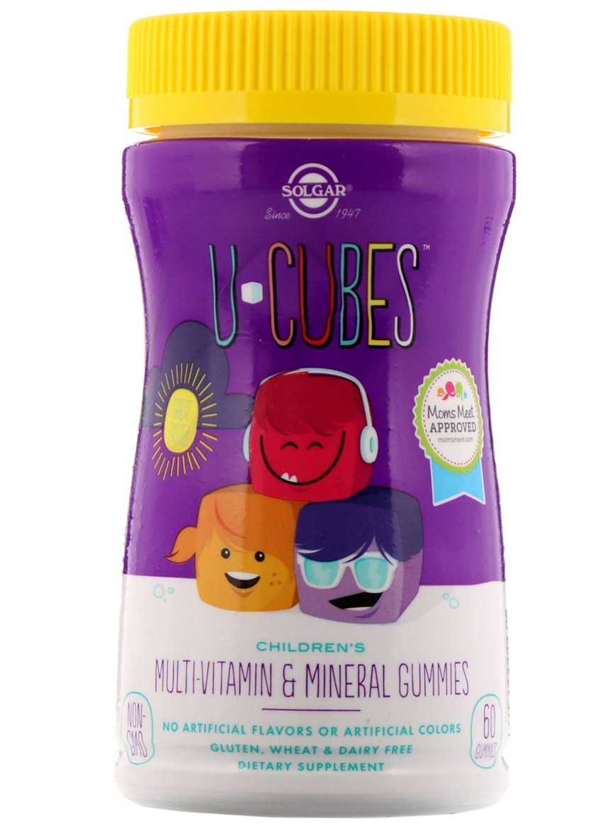 Мультиминеральный и Мультивитаминный Комплекс для Детей, U-Cubes,, 60 желейных конфет Solgar (225714633)