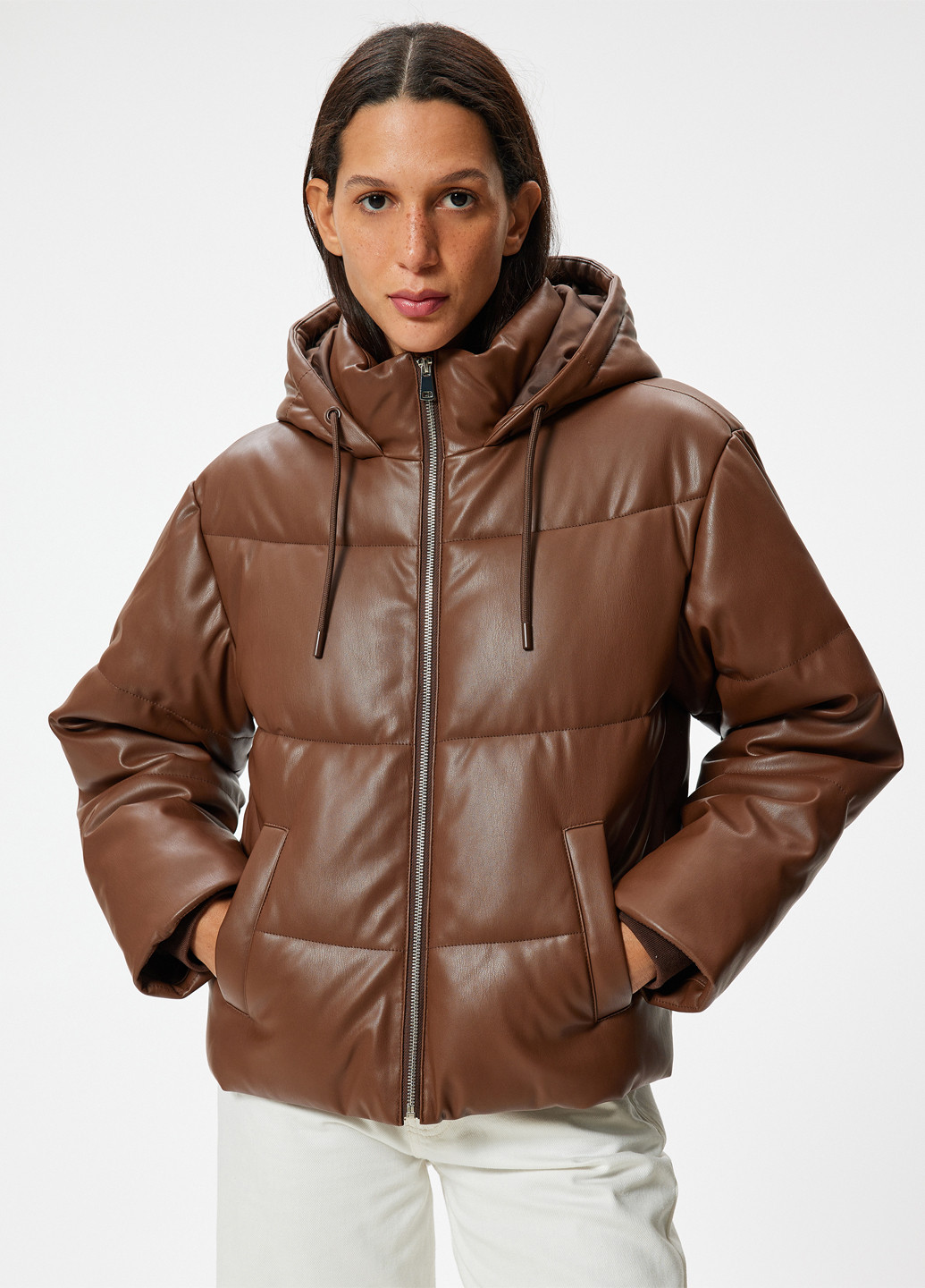 Коричневая демисезонная куртка KOTON