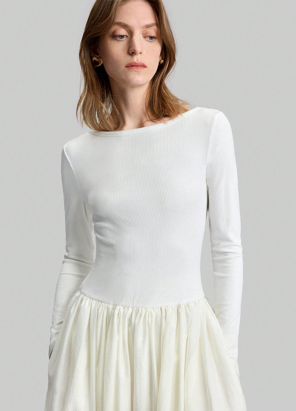 Білий святковий, кежуал сукня кльош, з відкритою спиною SHEIN однотонна