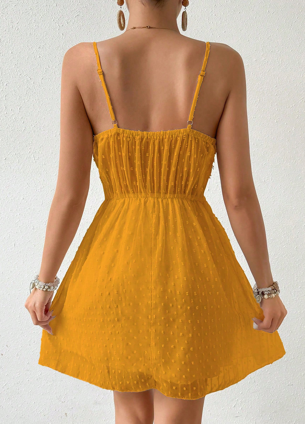 Жовтий кежуал сукня сукня-комбінація SHEIN однотонна