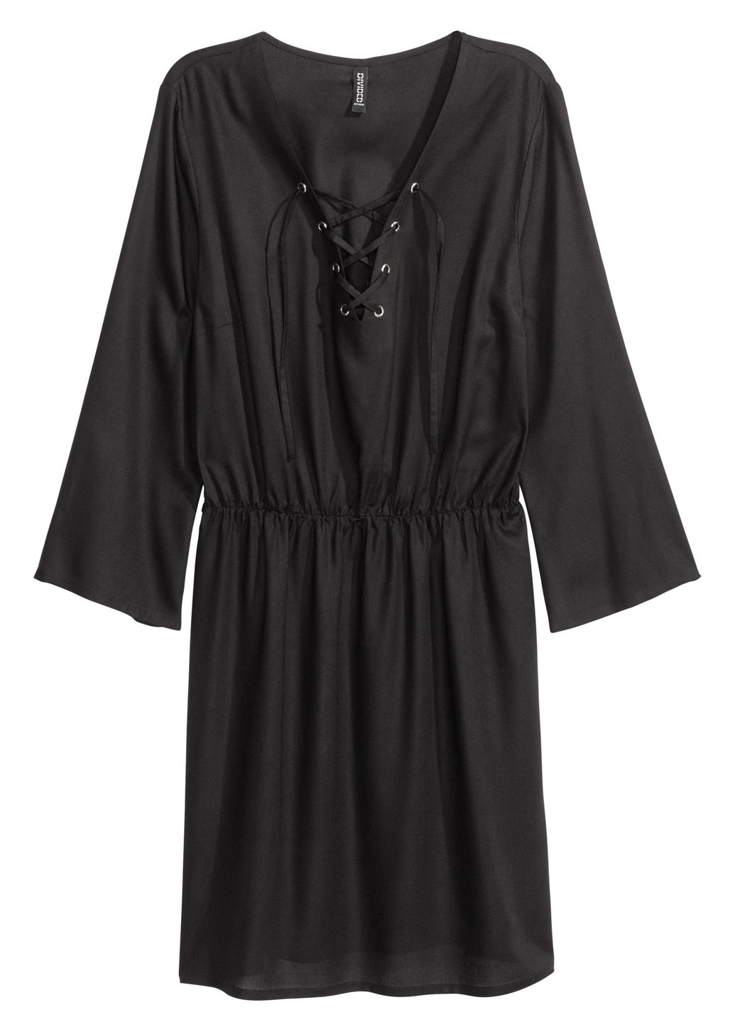 Черное кэжуал платье клеш H&M однотонное