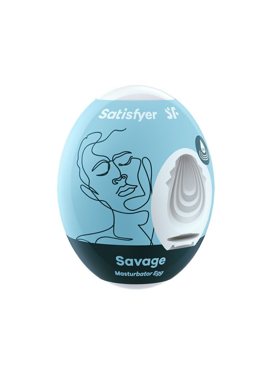 Самозмащувальний мастурбатор-яйце Egg Savage, одноразовий, не вимагає мастила Satisfyer (252313681)