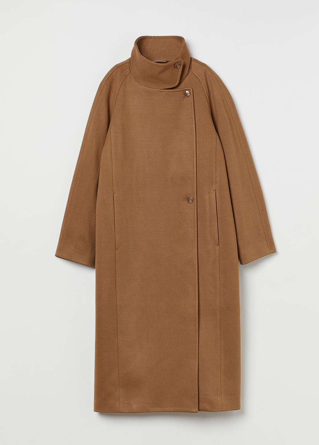 Темно-бежевое демисезонное Пальто подовжене однобортное H&M