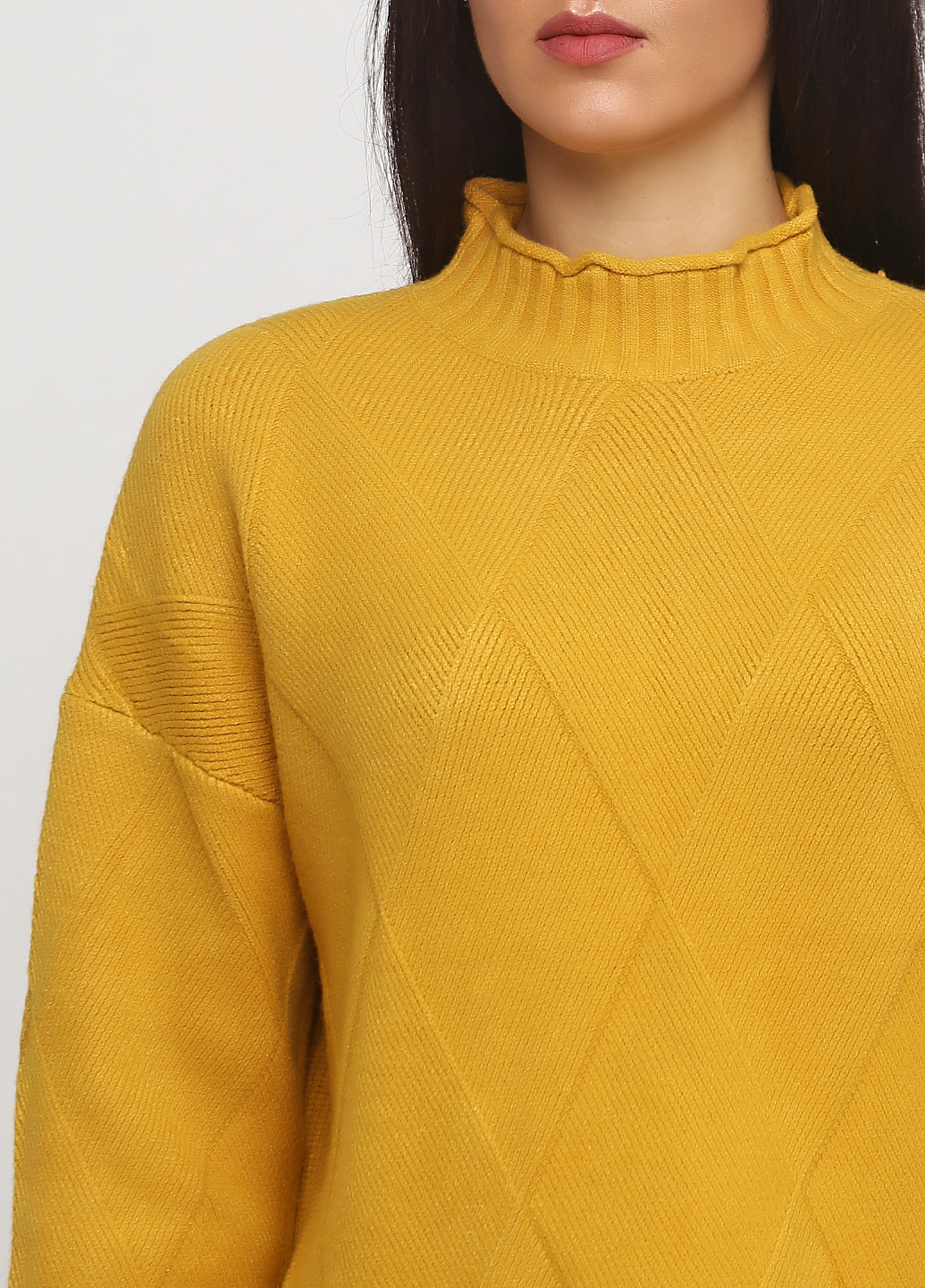 Желтый демисезонный свитер Max long fashion