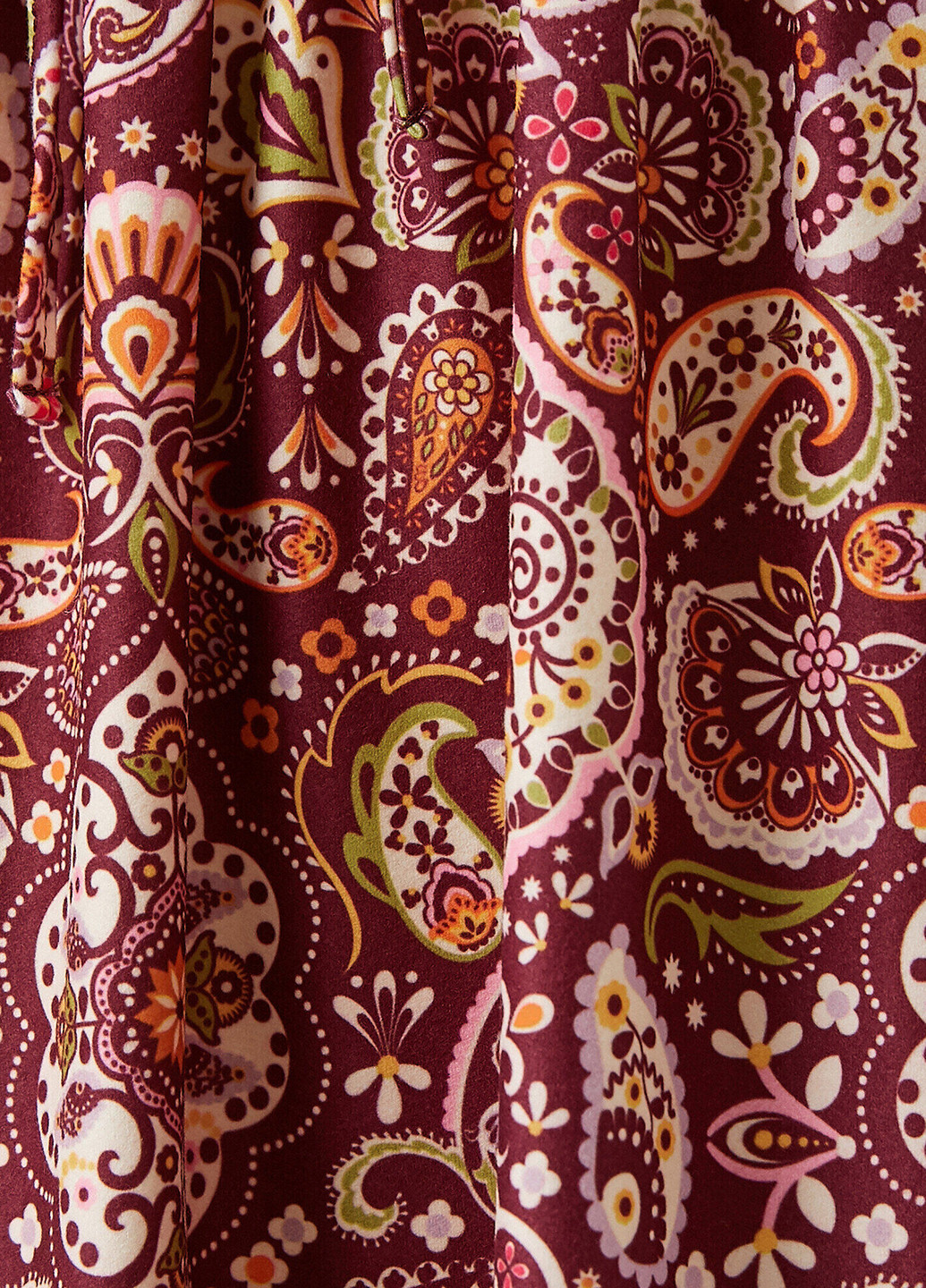 Бордовое кэжуал платье клеш KOTON турецкие огурцы