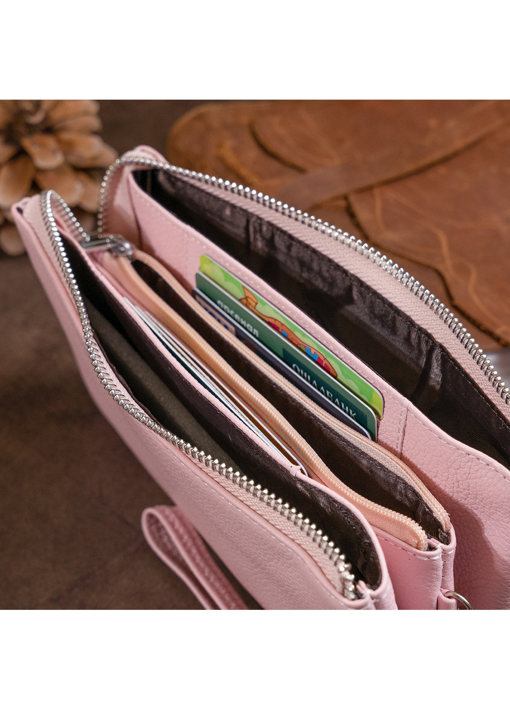 Женский кожаный кошелек-клатч 19,2х10х2 см st leather (252132066)