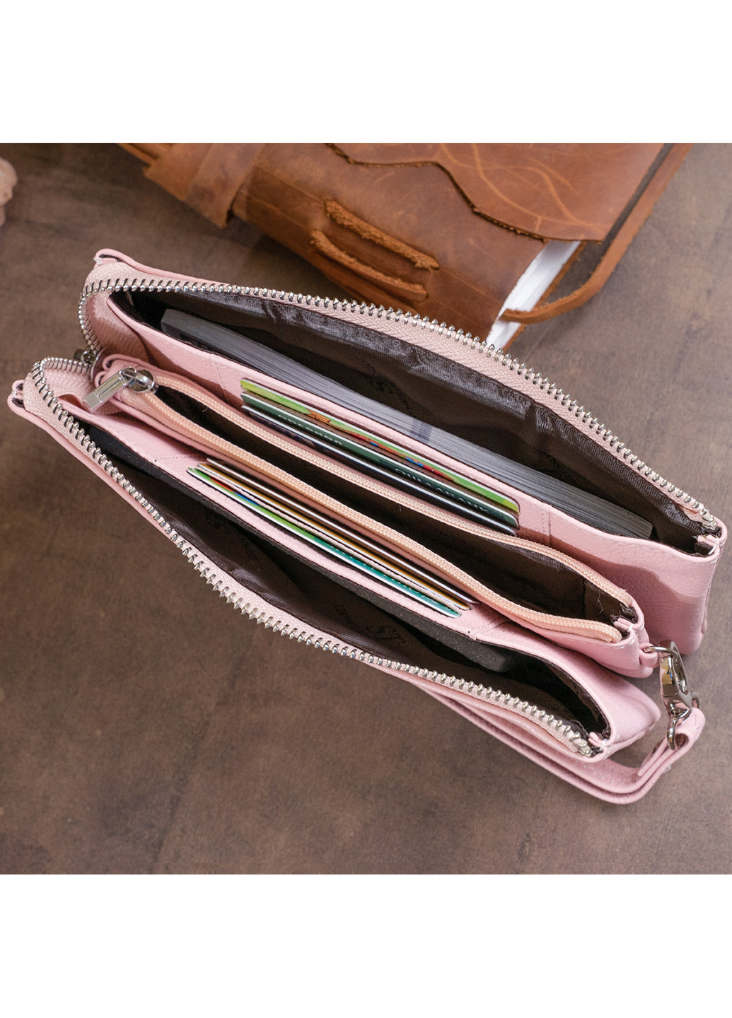 Женский кожаный кошелек-клатч 19,2х10х2 см st leather (252132066)