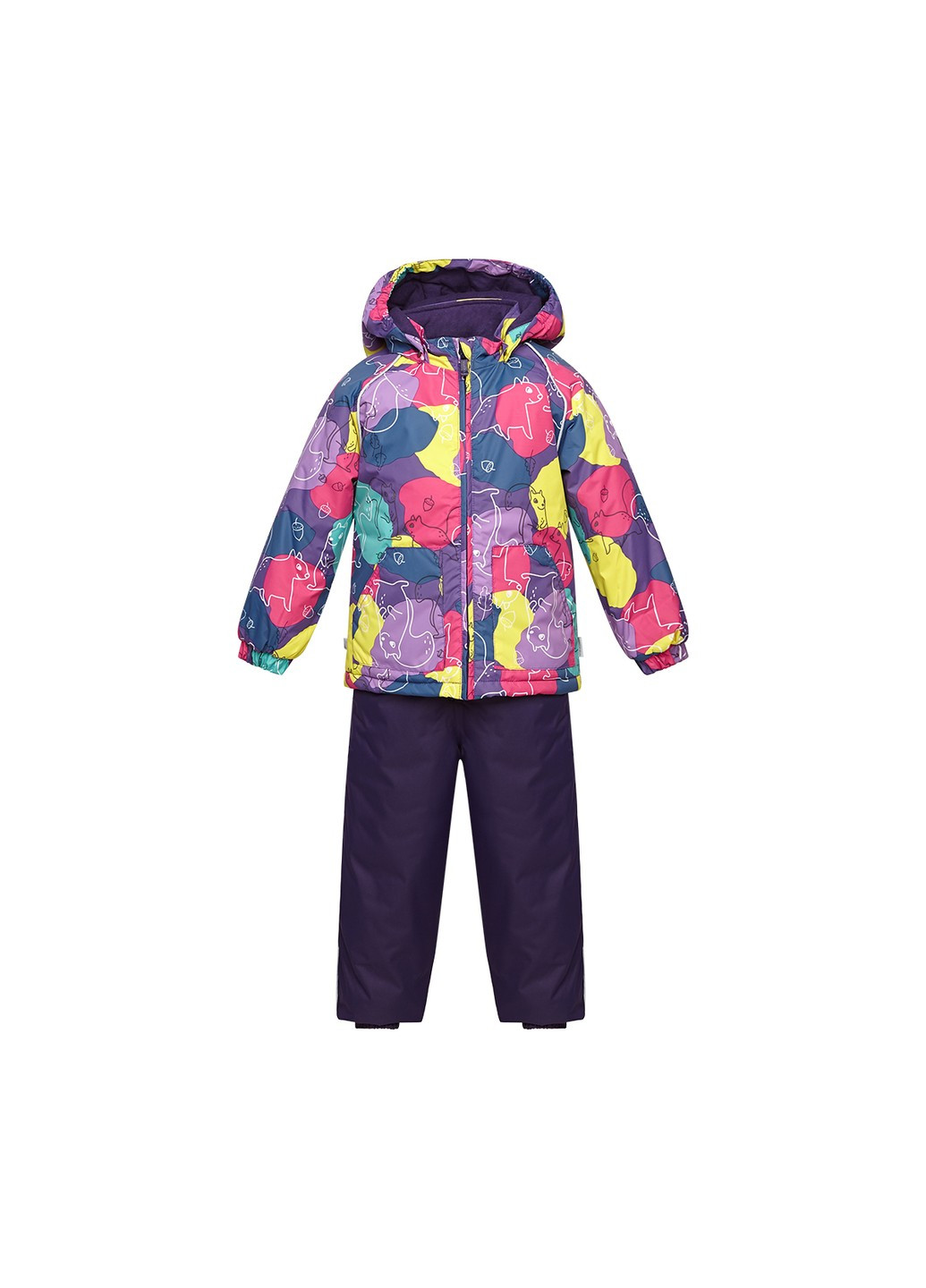 Фиолетовый зимний комплект демисезонный (куртка + полукомбинезон) avery 1 Huppa