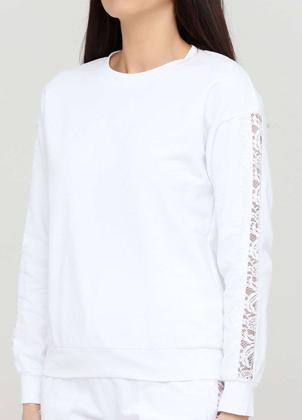 Белый свитшот Only Women однотонный кружево (218741101)