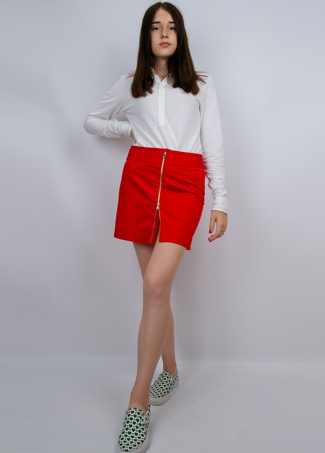 Красная кэжуал однотонная юбка Ralph Lauren