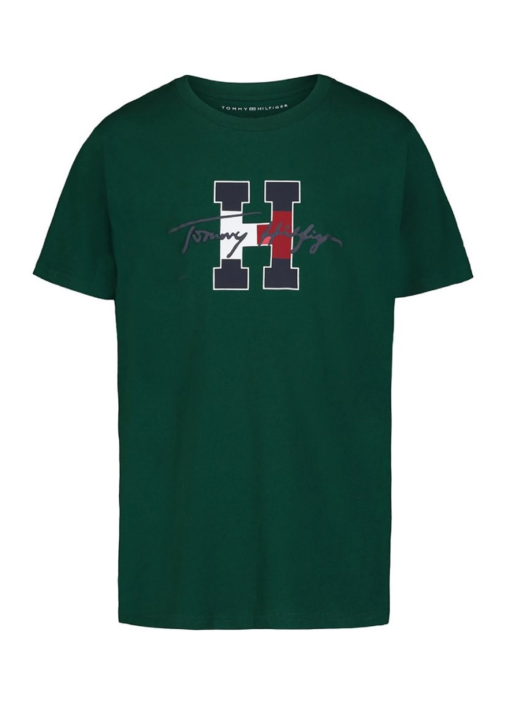 Зеленая летняя футболка Tommy Hilfiger