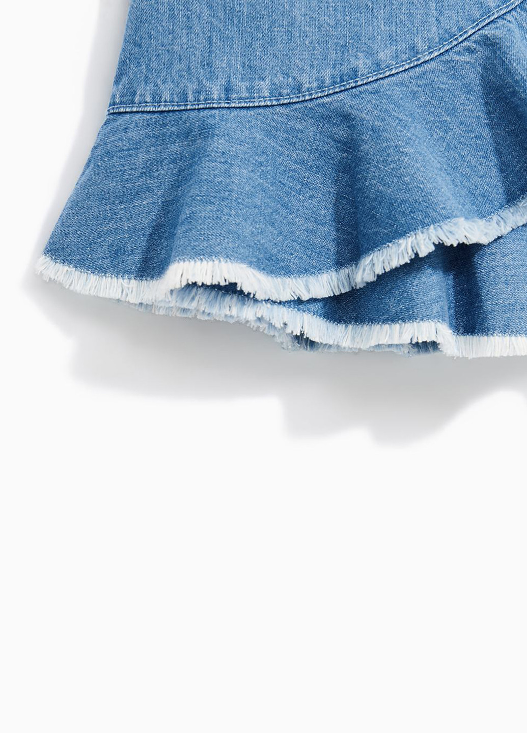 Голубая джинсовая однотонная юбка Zara мини