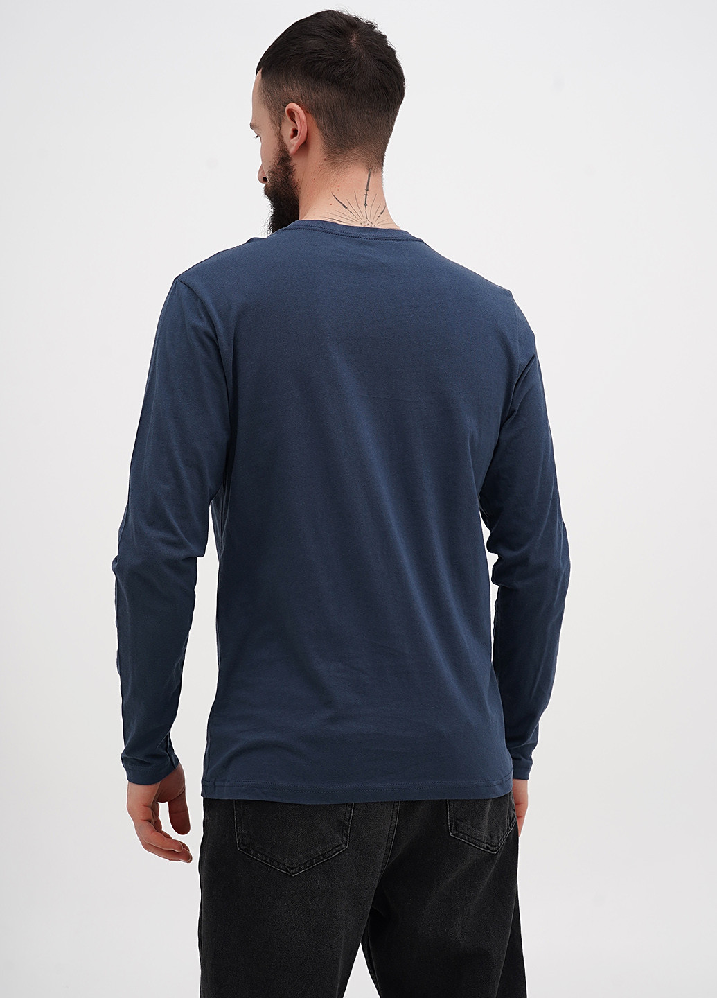 Лонгслів Next Level малюнок сіро-синій кежуали бавовна