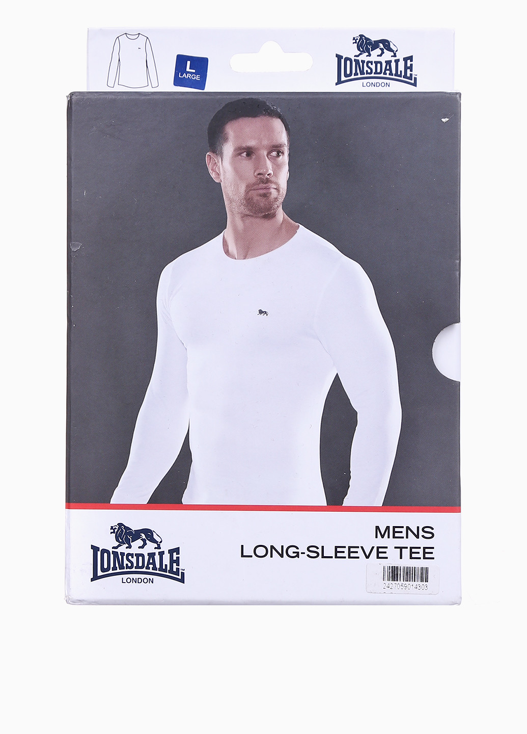 Белый демисезонный кэжуал лонгслив Lonsdale однотонный