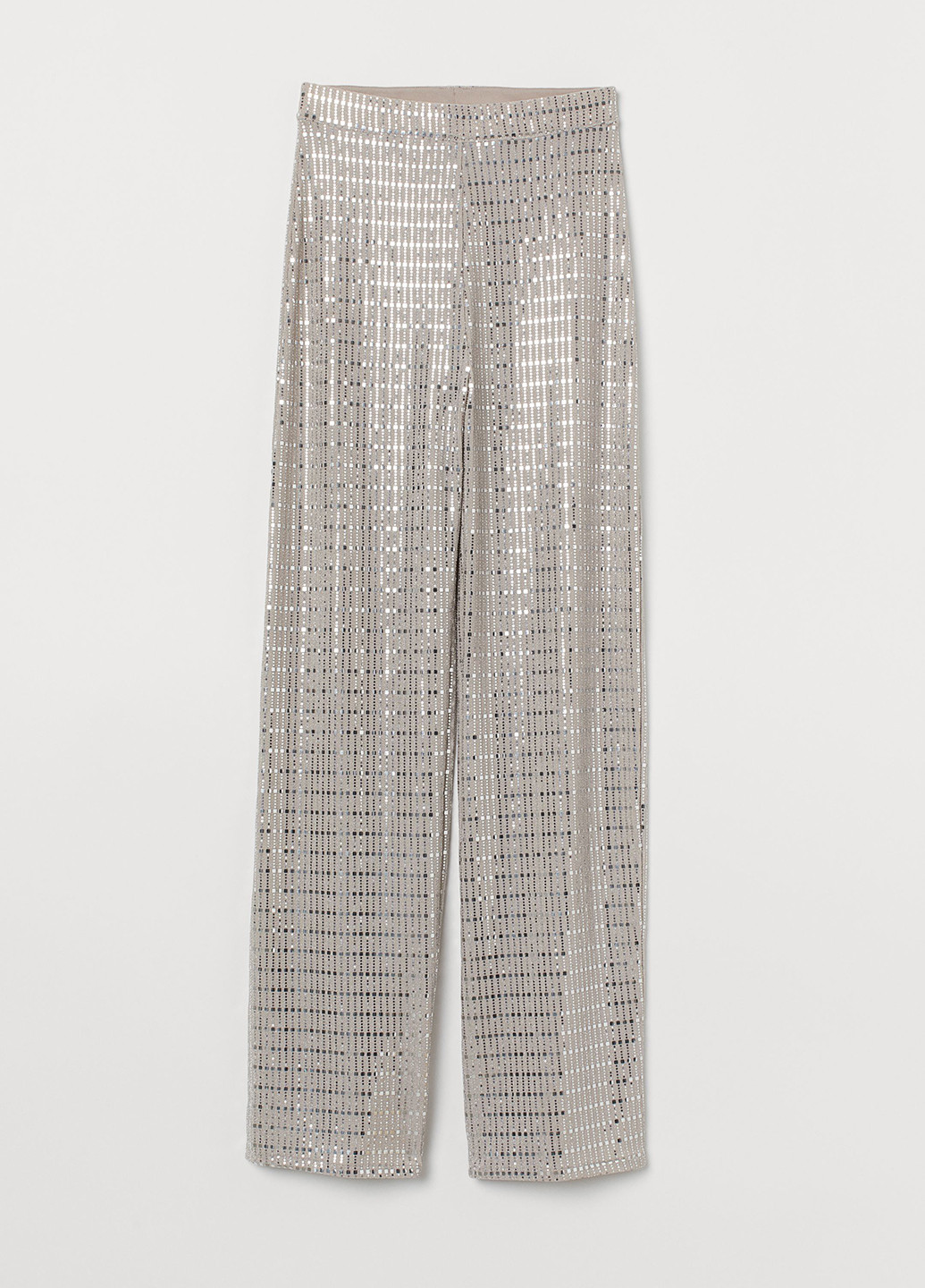 Серебряные нарядные летние прямые брюки H&M
