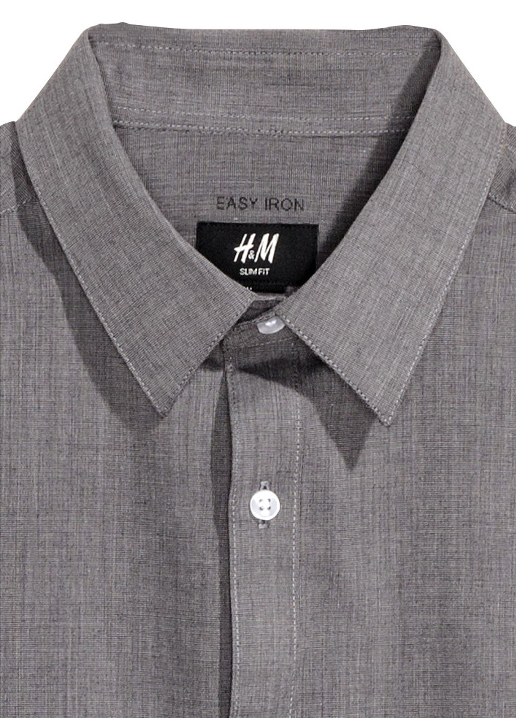 Серая классическая рубашка меланж H&M