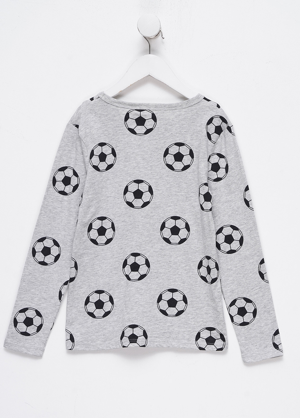 Светло-серый демисезонный кэжуал лонгслив H&M с рисунком