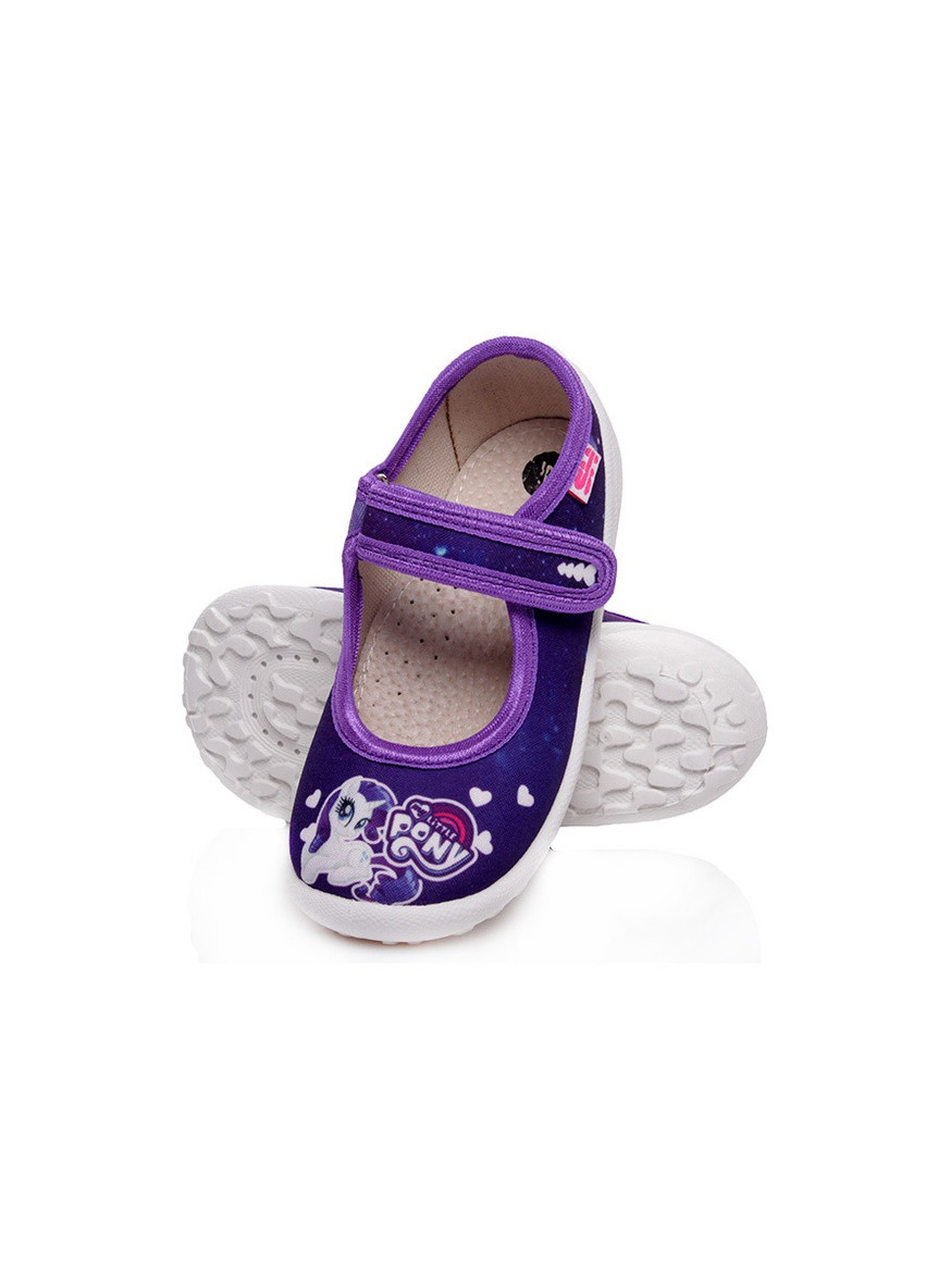 Фиолетовые ортопедические детские тапочки для девочки с супинатором и кожаной стелькой Шалунишка