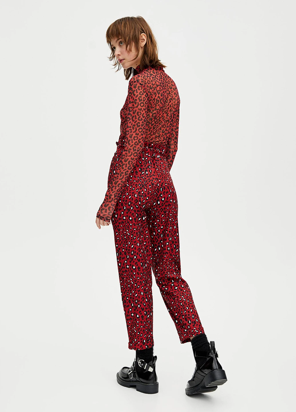 Штани демісезон,червоний в візерунки, Pull & Bear (243389758)