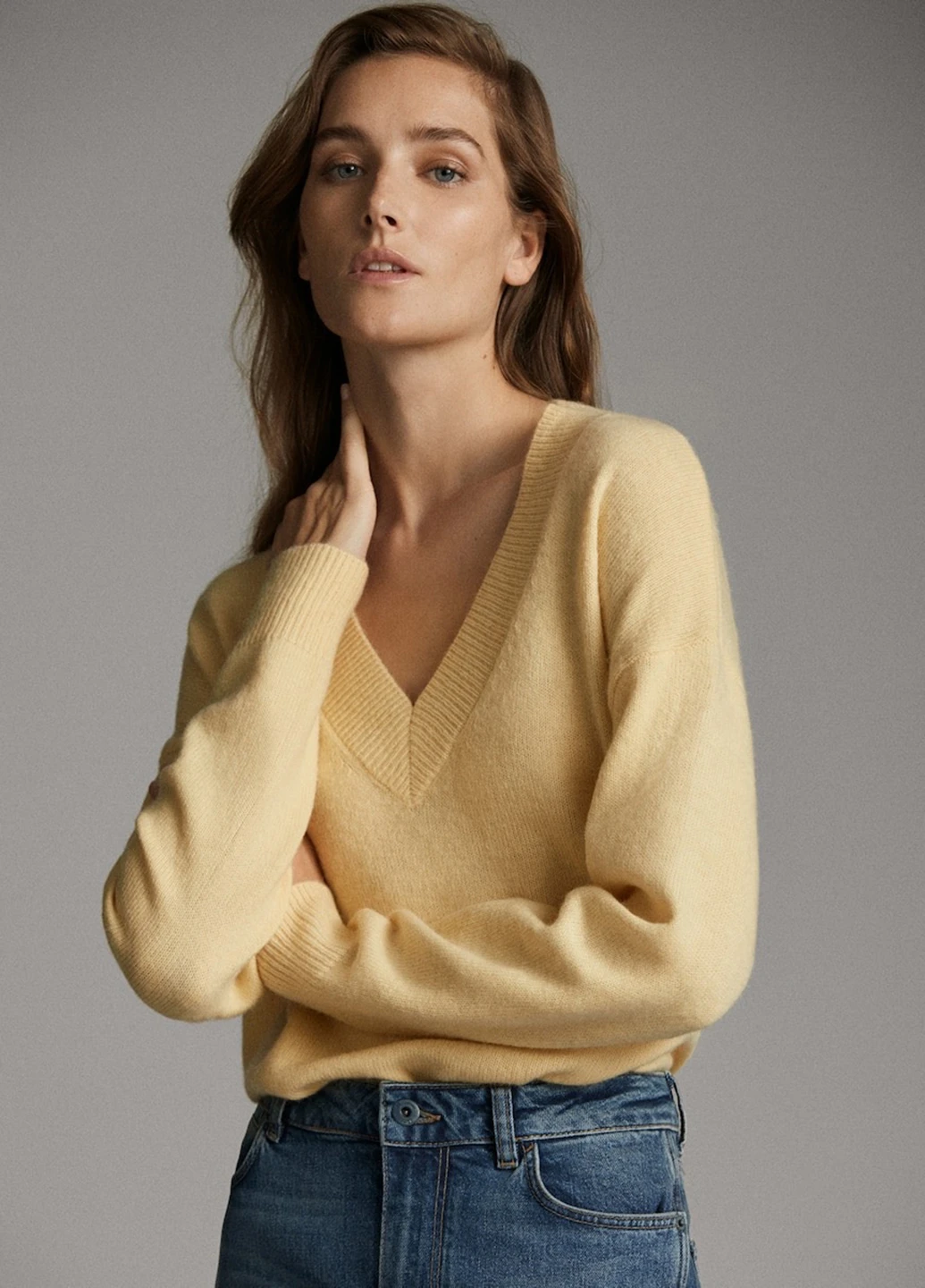 Жовтий демісезонний пуловер пуловер Massimo Dutti