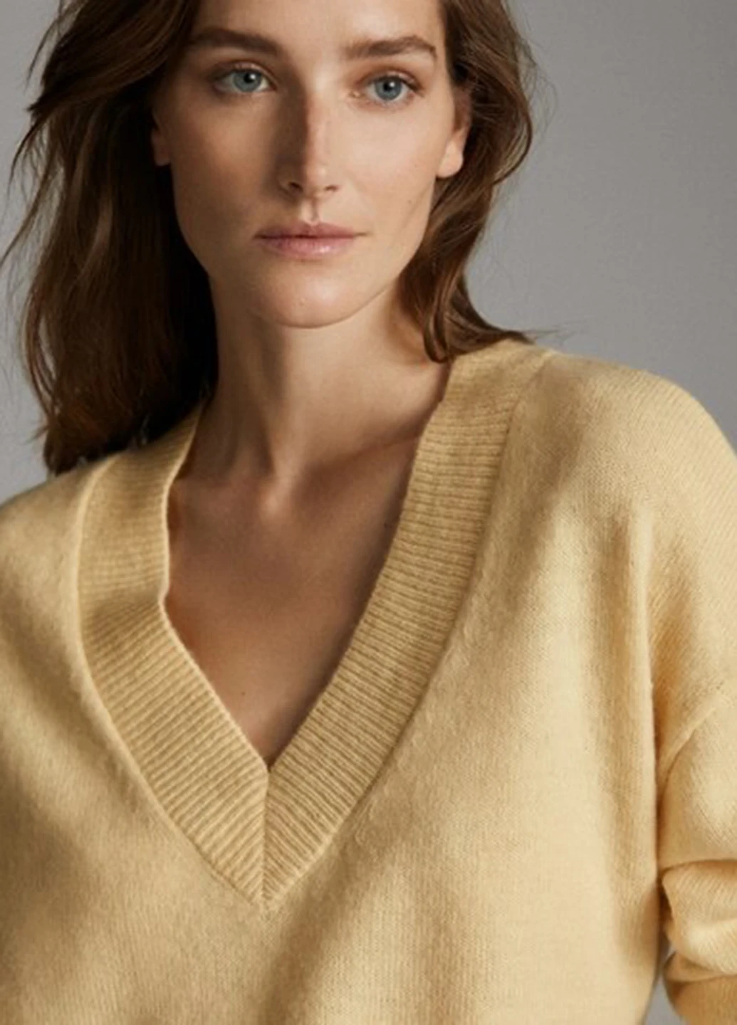 Жовтий демісезонний пуловер пуловер Massimo Dutti
