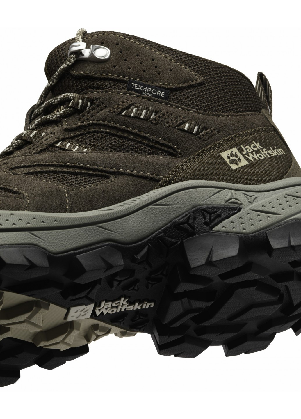 Коричневые осенние ботинки хайкеры Jack Wolfskin