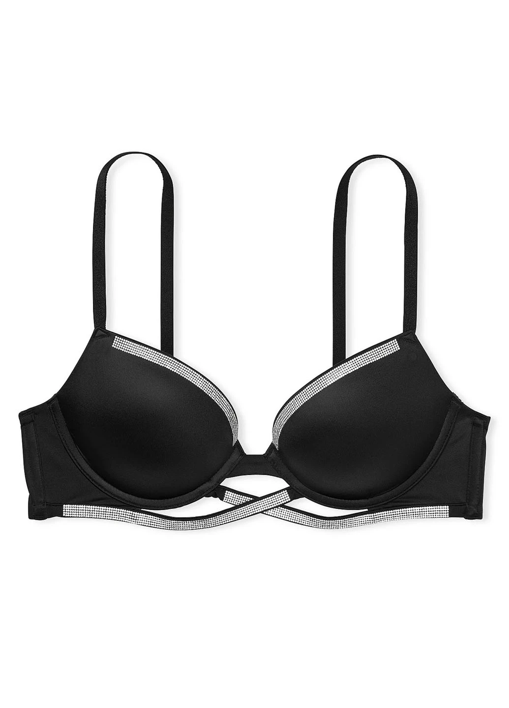 Чорний балконет бюстгальтер Victoria's Secret з кісточками поліамід
