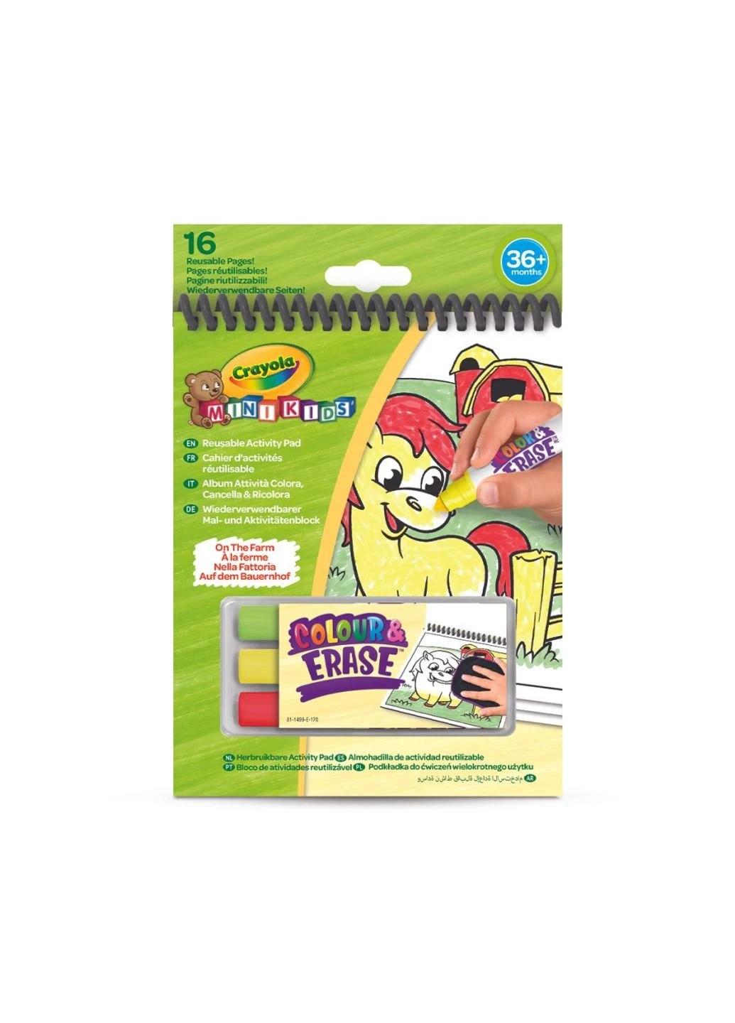 Набір для творчості Mini Kids Розмальовка багаторазова Ферма (81-1499-3) Crayola (254066092)