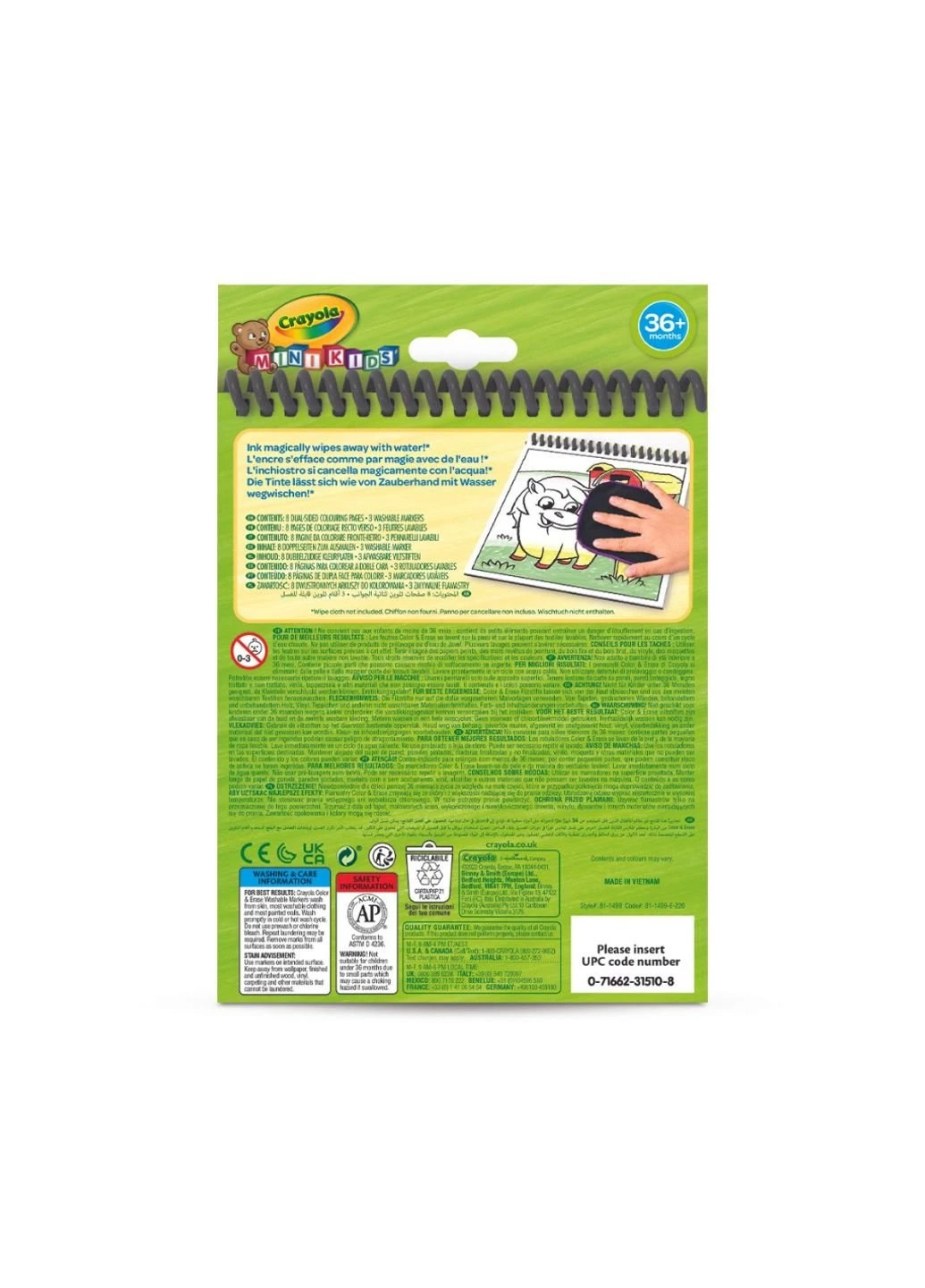 Набір для творчості Mini Kids Розмальовка багаторазова Ферма (81-1499-3) Crayola (254066092)