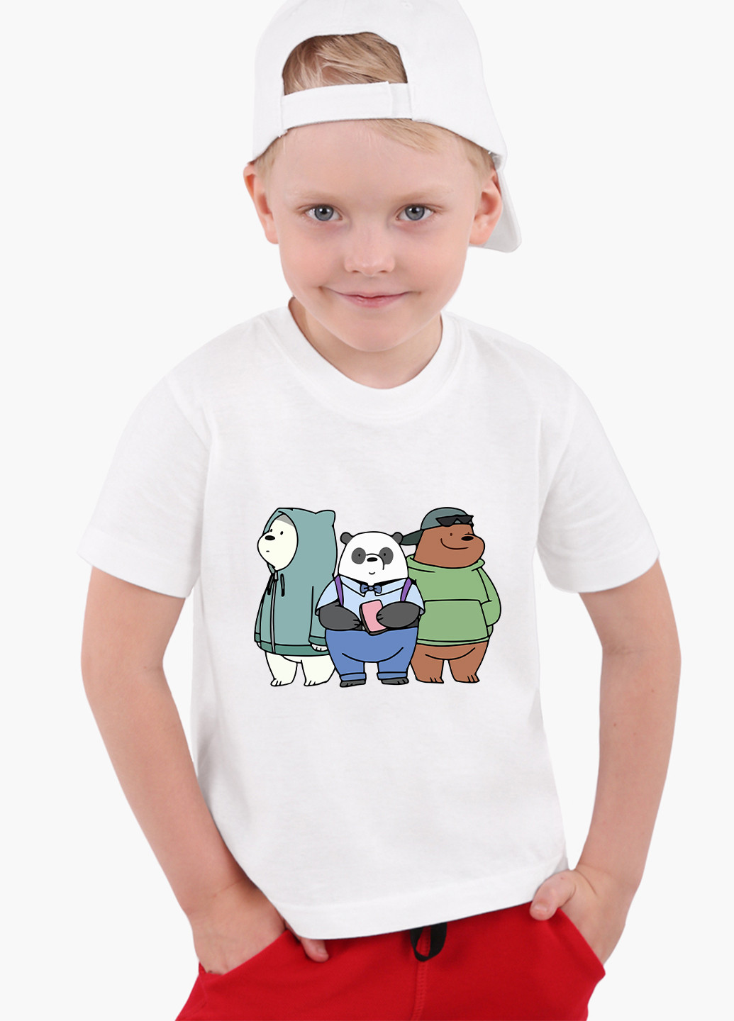 Біла демісезонна футболка дитяча вся правда про ведмедів (we bare bears) білий (9224-2898) 164 см MobiPrint