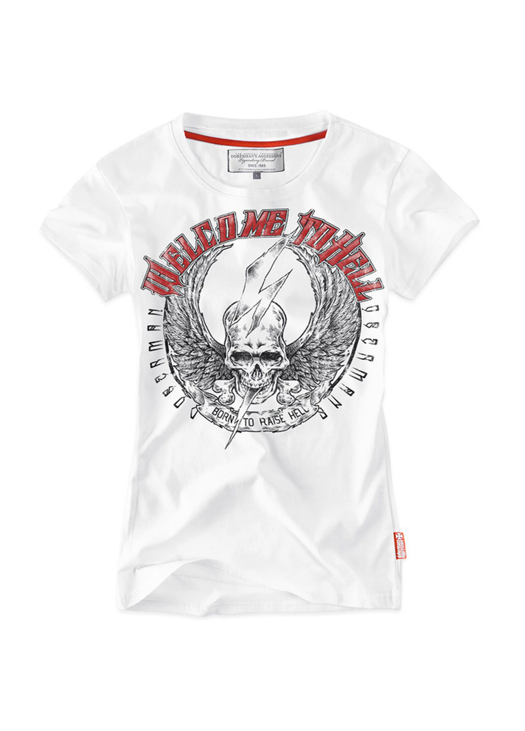 Белая летняя футболка dobermans welcome to hell tsd155wt Dobermans Aggressive