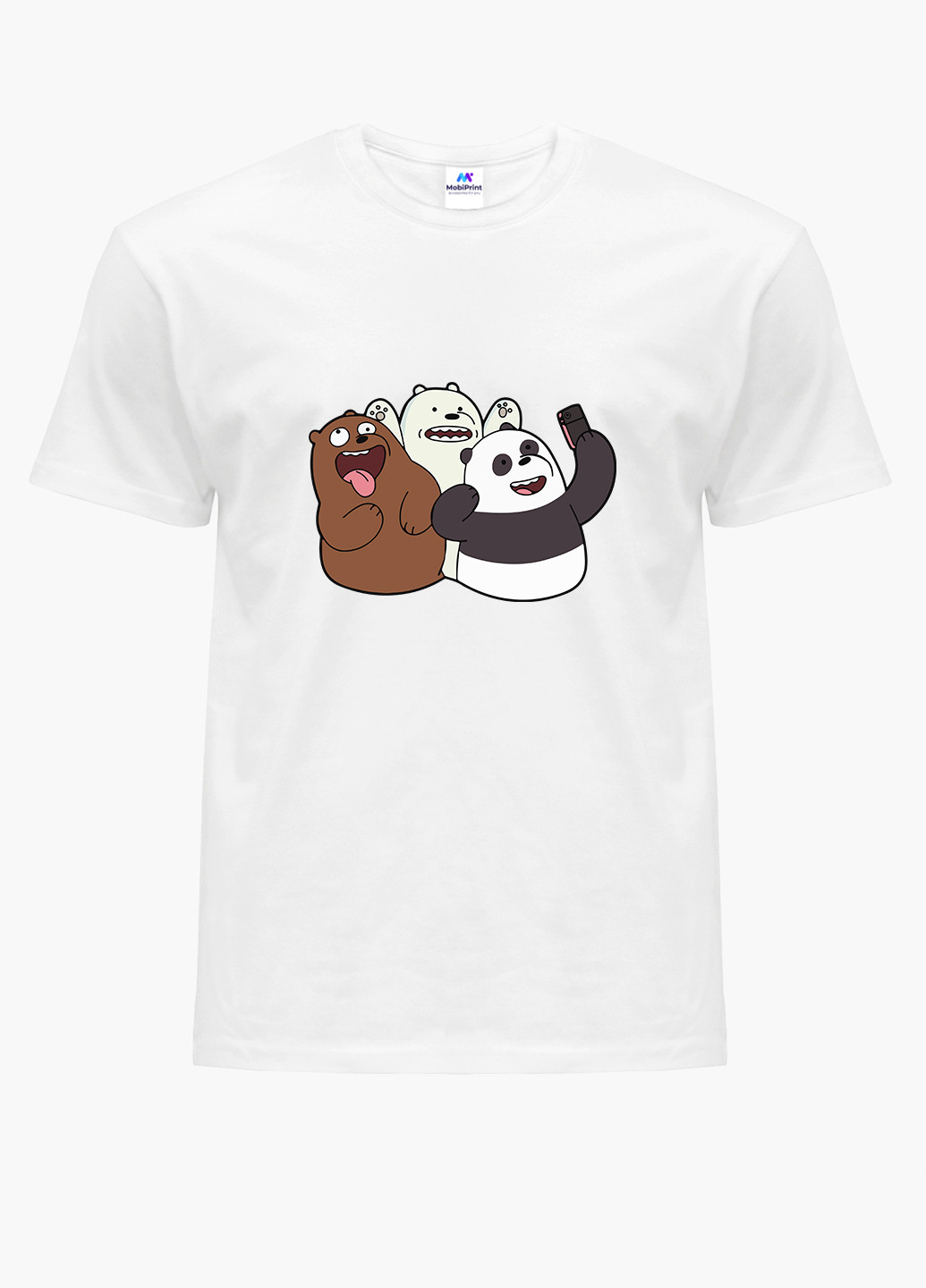 Біла демісезонна футболка дитяча вся правда о медведях (we bare bears) білий (9224-2665) 110 см MobiPrint