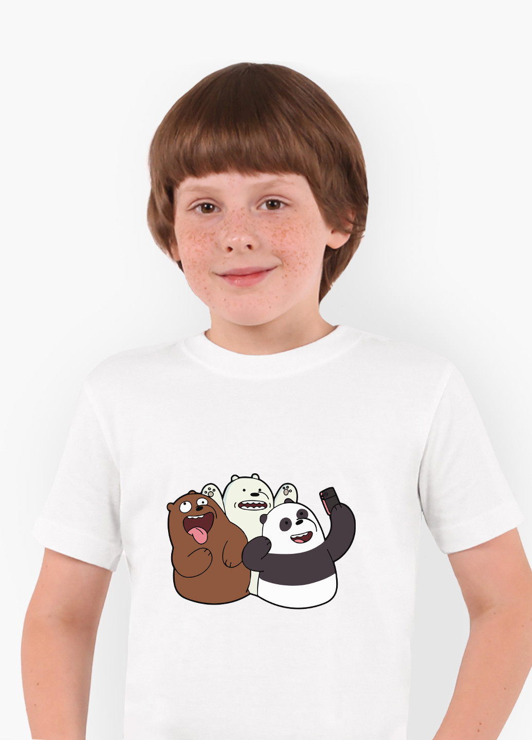 Біла демісезонна футболка дитяча вся правда о медведях (we bare bears) білий (9224-2665) 110 см MobiPrint
