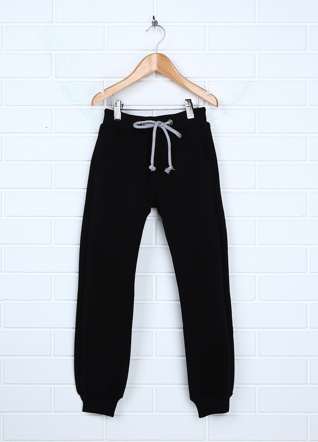Черные домашние демисезонные прямые брюки Kids Couture
