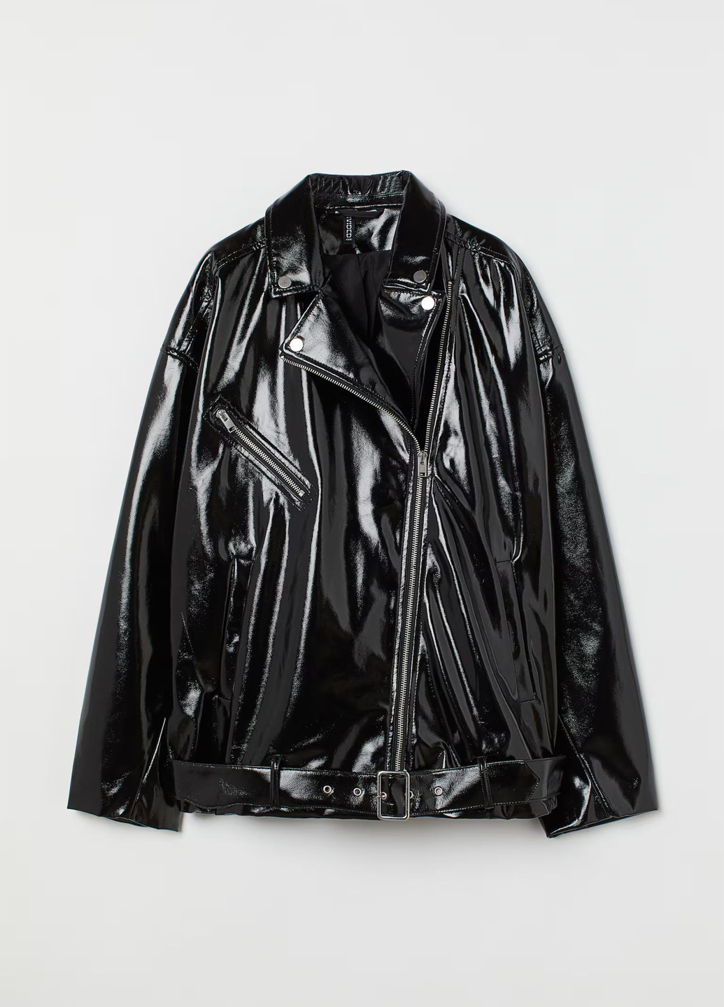 Черная демисезонная куртка косуха H&M