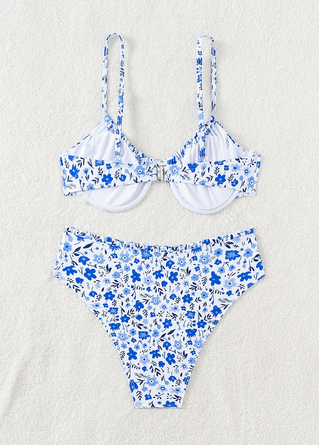 Комбинированный летний купальник (лиф, трусики) балконет, раздельный SHEIN