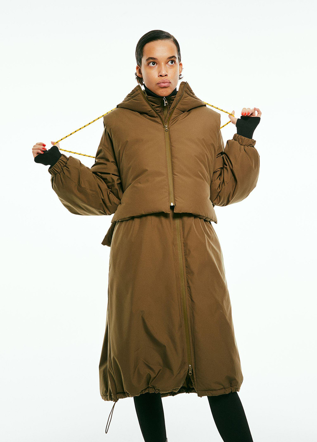 Оливковая (хаки) зимняя комплект (куртка, жилет) H&M