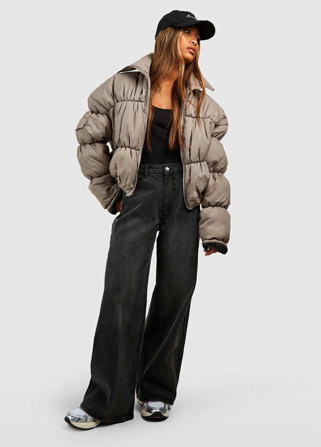 Сіро-бежева демісезонна куртка Boohoo