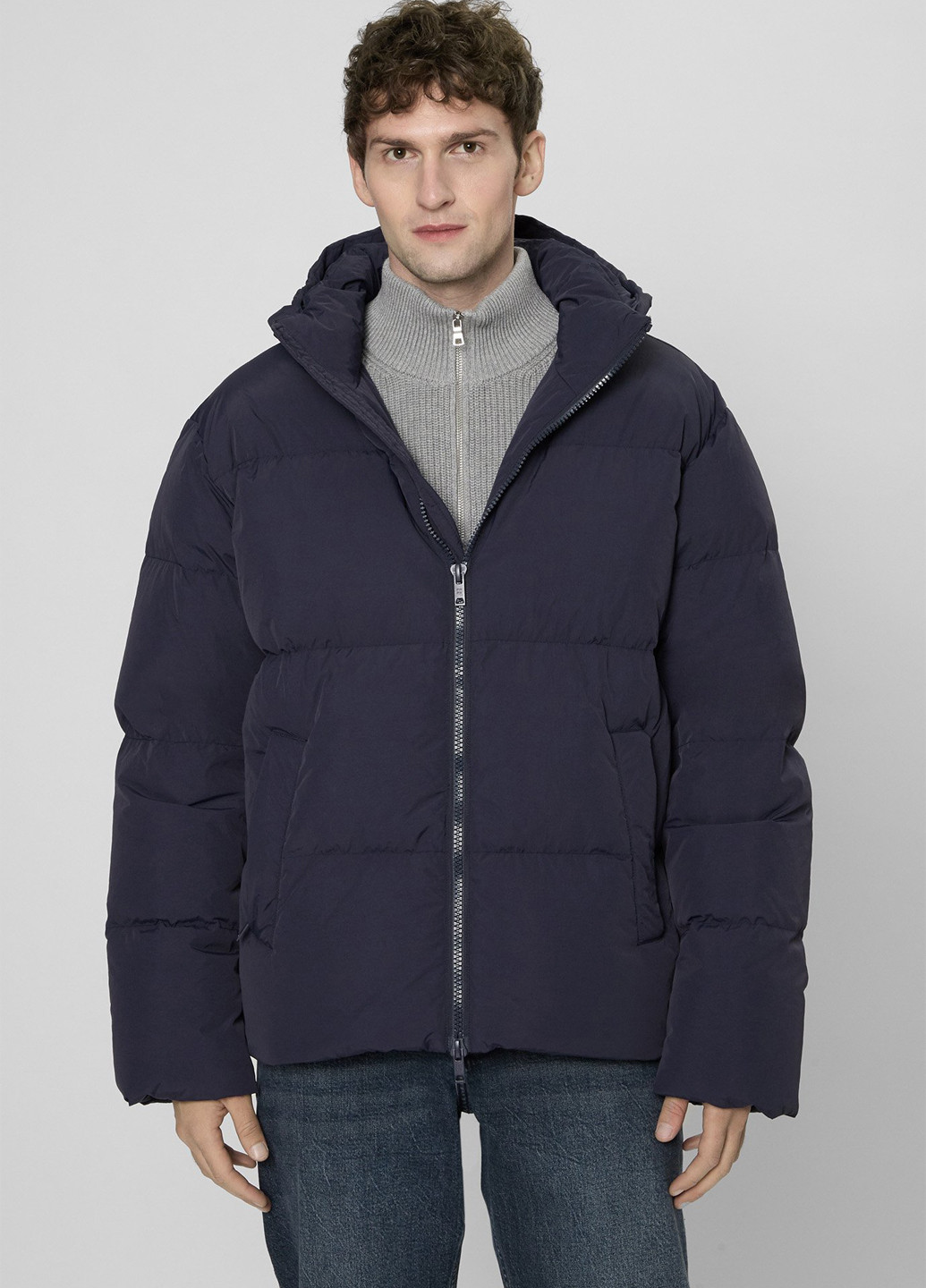 Темно-синий зимний Пуховик PRPY