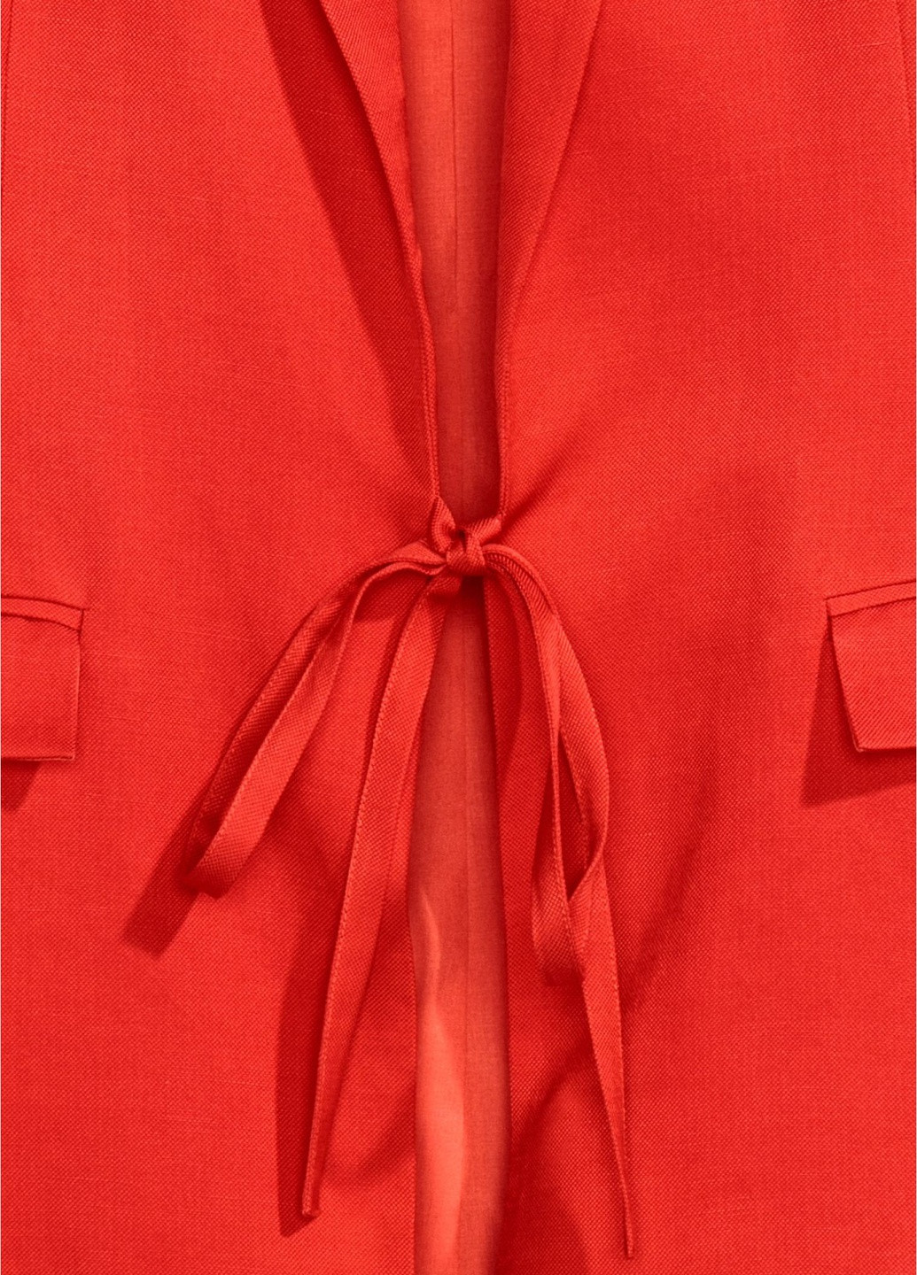 Красный женский жакет лен бленд H&M однотонный - демисезонный