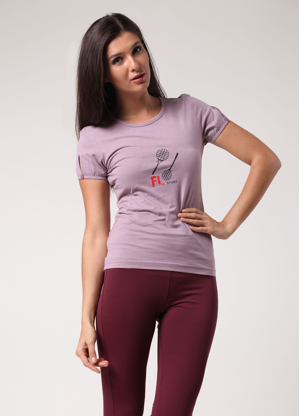 Розово-лиловая летняя футболка Flash